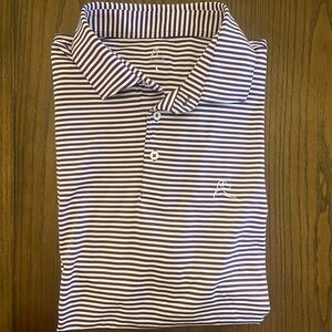 Rhoback Men’s Polo Shirt in Purple and White - Performance Golf Style L